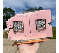 Pahdecor Venmo Panneau double code QR personnalisé, numérisation pour payer, Venmo Instagram Facebook PayPal CashApp Paiement direct, petite plaque pop up boutique révision panneau beauté coiffeurs