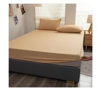 PAHION Drap-Housse 40S 100% Coton Lavé Poche Profonde 25cm Doux Respirant Élastiqué Facile Entretien Infroissable Durable Hypoallergénique pour Double Queen King 1 Pièce sans Taie d'oreiller