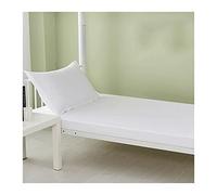 PAHION Drap Housse 80x190-200x200 Bonnet 15cm lit 2 Personne 100% Coton pour Protège Matelas Épais Couleur Unie Drap de Lit Uni (Color : White, Size : 80x190+15 cm)
