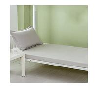 PAHION Drap Housse 80x190-200x200 Bonnet 15cm lit 2 Personne 100% Coton pour Protège Matelas Épais Couleur Unie Drap de Lit Uni (Color : Silver Grey A, Size : 80x190+15 cm)