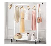 PAHION Rails Simples Porte-vêtements en métal Robuste Mobile Portable Chariot de présentation de Manteaux autoportant avec étagère de Rangement inférieure pour Chambre Entrée