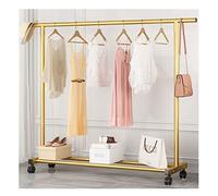 PAHION Rails Simples Porte-vêtements en métal Robuste Mobile Portable Chariot de présentation de Manteaux autoportant avec étagère de Rangement inférieure pour Chambre Entrée