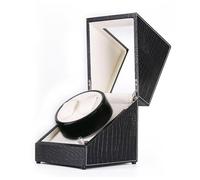 PAHION Remontoir Automatique Double pour 2 Montres Coffret De Rangement en Cuir Fibre De Luxe Boîte De Présentation avec Remontoir Et Moteur Silencieux pour Montres Homme/Femme
