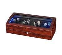 PAHION Remontoir Montre Automatique Boîte De Rangement Automatique avec Remontoir pour Montres 8+9 Montres Luxueux Watch Winder Surface en PU Cuir Acrylique Super Résistant 5 Programmes De Rotation