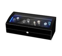 PAHION Remontoir Montre Automatique Boîte De Rangement Automatique avec Remontoir pour Montres 8+9 Montres Luxueux Watch Winder Surface en PU Cuir Acrylique Super Résistant 5 Programmes De Rotation