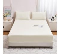 PAHION Waterproof Fitted Sheet Ultra Soft Breathable Dust Proof Mattress Protector 30-46cm Deep Pocket TPU Safe Bed Linen for Twin Full Queen King Single Double 1 Piece