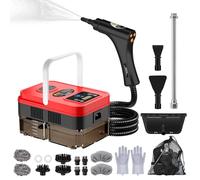 PAHTTO Nettoyeur vapeur multifonctionnel, réservoir d'eau de 1200 ml, écran LCD et poignée réglable, 20 accessoires, temps de chauffe de 15 secondes, pour la cuisine, le canapé, la voiture, etc.