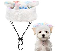Pai Sence Bonnet d'hiver pour chiens Tie Dye sans bord avec trous pour oreilles et poignets roulés, chapeau docker rétro flocon de neige, taille M