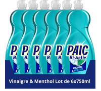 Paic Liquide Vaisselle Bi-Activ - Vinaigre & Menthol - Nettoie - Dégraisse - 750ml - Lot de 6