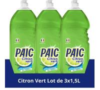 Paic Liquide Vaisselle Citron Vert - Nettoie - Dégraisse - 1,5L - Lot de 3