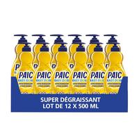 PAIC - Liquide Vaisselle EasyDose - Parfum Citron & Agrumes - Pompe 500 ml - Lot de 12