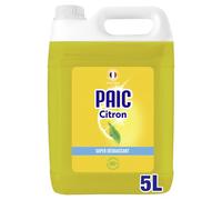 Paic, Liquide Vaisselle Éclat Citron, Super Dégraissant, Bidon 5 L | Produit vaisselle concentré, Élimine les graisses tenaces, Redonne de l'éclat, Fabriqué en France