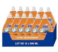 Paic, Liquide Vaisselle Excel Défi 24h, Parfum Mandarine, Lot 12 x 500 ml