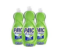 PAIC - Liquide Vaisselle Main BI-ACTIV' Vinaigre & Sel Minéral - Nettoie - Dégraisse - Flacons de 750mL - Lot de 3x750ml