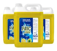 PAIC - Liquide Vaisselle Paic Citron Super Dégraissant - Nettoie - Dégraisse - Élimine les mauvaises odeurs - 5L - Lot de 3