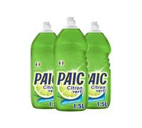 PAIC - Liquide Vaisselle Paic Citron Vert Super Dégraissant - Nettoie - Dégraisse - Élimine les mauvaises odeurs - Lot de 3 x 1500 ML