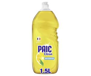 PAIC - Liquide Vaisselle Paic Eclat Citron - Formule Super Dégraissante - Fabriqué en France - Format Familial 1,5L