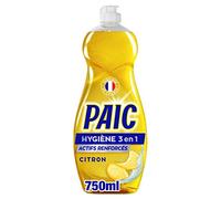 PAIC - Liquide Vaisselle Paic Hygiène 3 en 1 Citron - Dégraissant, Désincrustant, Anti-odeurs - Flacon 750 ml