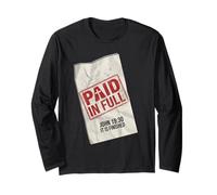 Paid in Full John 19:30 Christian - Timbre reçu Croix Manche Longue