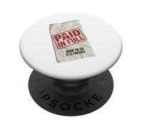 Paid in Full John 19:30 Christian - Timbre reçu Croix PopSockets PopGrip Adhésif