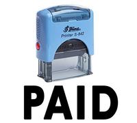 PAID Stamp auto-encrage caoutchouc Bureau Brillant personnalisée Stamp Papeterie