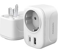 PAIDASHU Adaptateur Prise France vers USA avec USB, Adaptateur Prise Americaine, Adaptateur France vers USA pour Canada Américaine Mexique Thailande Dominicaine, Adaptateur Canada Type B