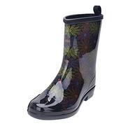 PAIDAXING Bottes de pluie pour femme Imperméables et antidérapantes Chaussures de pluie à enfiler Chaussures de pluie en caoutchouc Chaussures d'été et d'extérieur Chaussures légères, Noir