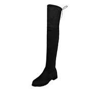 PAIDAXING Bottes montantes pour femme en simili daim avec fermeture éclair sur le côté - Taille 37-40, Noir , 38 EU