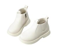 PAIDAXING Bottines princesse automne/hiver pour fille - Semelle souple antidérapante - Talon bas - Fermeture éclair latérale - Style décontracté - Polyvalentes - Couleur unie - Chaussures d'extérieur