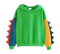 PAIDAXING Sweat à capuche dinosaure pour adolescentes, pull à manches longues, pull décontracté couleur bonbon, sweat à capuche pour femmes et filles, pull ample kawaii pour le printemps et l'automne,