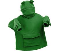 PAIDAXING Sweat à capuche grenouille mignon pour femmes, adolescentes, filles, nouveauté avec fermeture éclair et coutures amples, couleur unie, pull à capuche kawaii avec grande poche avant pour