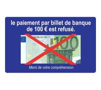 Paiement Billet De 100 Euros Refusé - 10x6cm - Sticker/Autocollant
