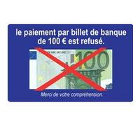 Paiement billet de 100 euros refusé - 15x9.2cm - Sticker/autocollant G