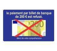 Paiement billet de 200 euros refusé - 10x6cm - Sticker/autocollant G