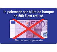 Paiement billet de 500 euros refusé - 15x9.2cm - Sticker/autocollant