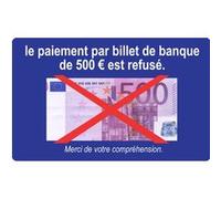 Paiement billet de 500 euros refusé - 20x12.3cm - Sticker/autocollant G