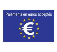 Paiements euros acceptés - 15x9.2cm - Sticker/autocollant G