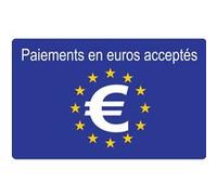 Paiements euros acceptés - 20x12.3cm - Sticker/autocollant G