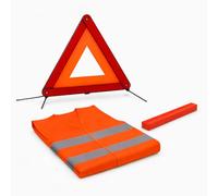 PAIF Triangle de Présignalisation Auto Micro - Homologué ECE R27.04 - Pied Araignée - Haute Visibilité - Étui Rigide Inclus (1, Triangle Gilet Orange)