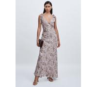Paige Paige Satin Floral Maxi Dress With Silk Pewter Multi EU 40 (UK 12)