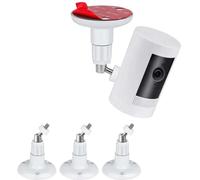 PAIKIUU Lot de 3 anneaux autocollants de support mural pour caméra de surveillance, sans perçage, support de montage Stick Up réglable à 360 ° pour caméra de surveillance Arlo, blanc
