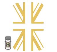 Paileco Lot de 2 autocollants en vinyle pour toit ouvrant automobile R60 - Drapeau Union Jack doré