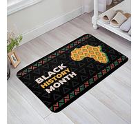 Paillasson 40X60Cm, Rhommap Coloré Mois du Parti Afro-Américain Histoire De La Journée des Noirs Tapi Salle De Bain Anti-Poussière Tapis De Porte pour Porte D'Entrée Cuisine Entrée