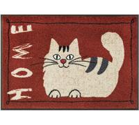 Paillasson 50x75 tissé motif animaux CATTY rouge