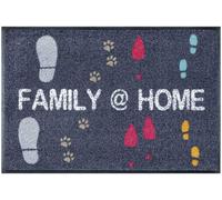 Paillasson 50x75 tissé motif texte FAMOME gris