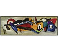 Paillasson 60x180 tissé motif abstrait POSIOW multicolore