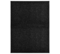 vidaXL Paillasson Lavable Tapis de Couloir Paillasson d'Entrée Tapis de Porte Tapis de Bienvenue Intérieur Extérieur Antidérapant Noir 90x120 cm