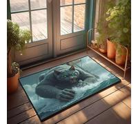 Paillasson « A Giant Cat Is Attacking A Ship In A Stormy Sea » - Décoration de maison Emo (65 x 90 cm)