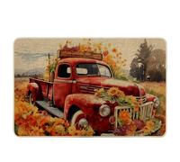 Paillasson à ressort pour camion, fleur, arbre botanique, chalet, aquarelle, bois, orange, rouge, caoutchouc, anti-saleté, décorations pour bureau, salle de classe, piscine, garage, maison, lavable