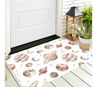 Paillasson à Rêveur Espace lavable, à poils courts, Aquarelle Planète, Poudre De Pâte De Haricots Rouges, 45x75cm, pliable, antidérapant, pour porte d'entrée, patio, couloir, chambre à coucher